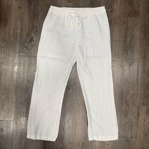 Ellen Tracy 100% Linen White Pants
